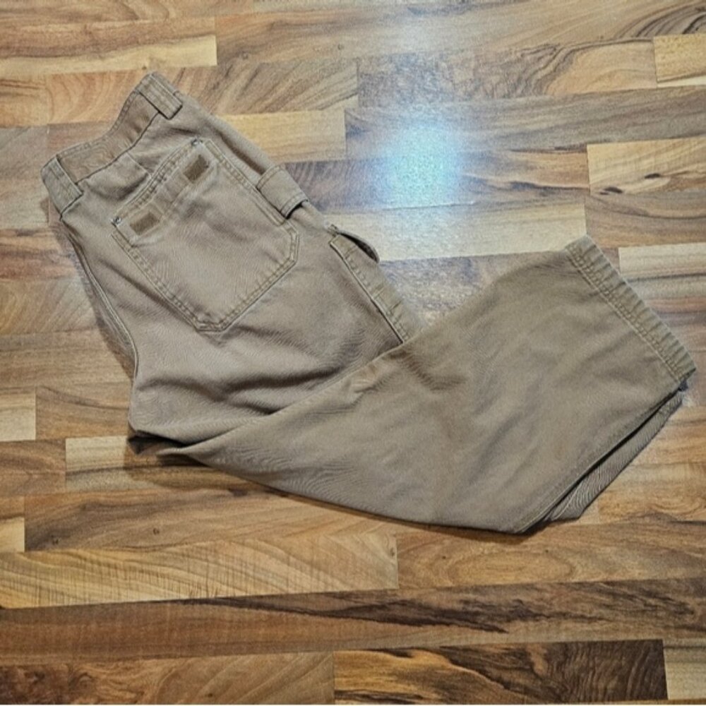 Duluth Trading Co Work Pants 38x30 Tan Canvas Cargo